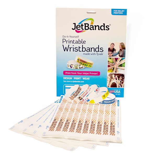 Jetbands Do It Yourself Inkjet Printable Tyvek® Wristbands