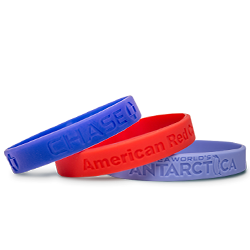 Rubber wristbands with a on sale message